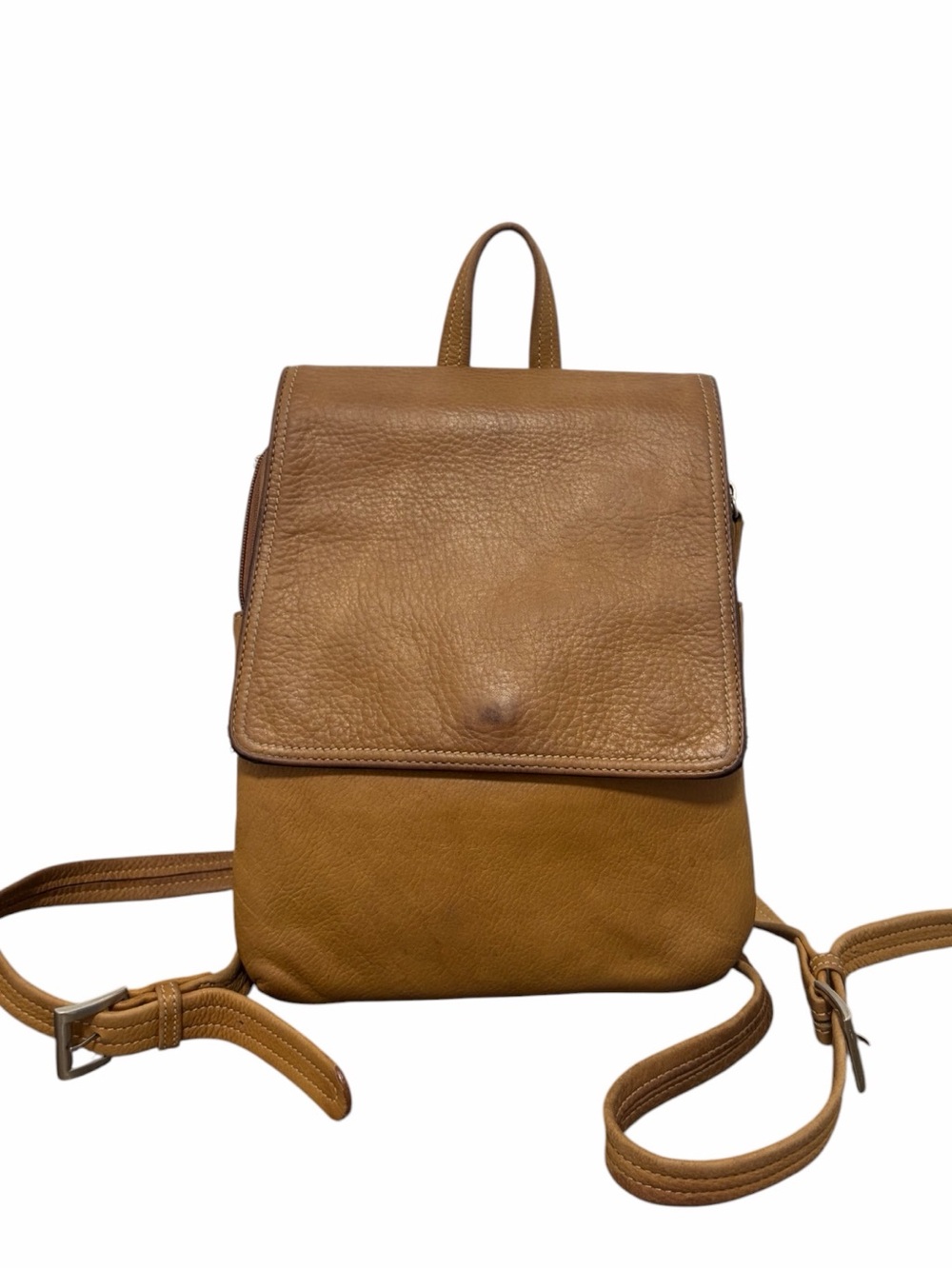 Vintage Tignanello Natural Camel Tan Leather Backpack